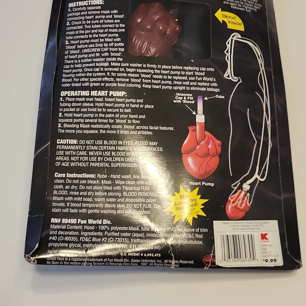 Vintage 1997 Scream Ghost Face Bleeding Mask